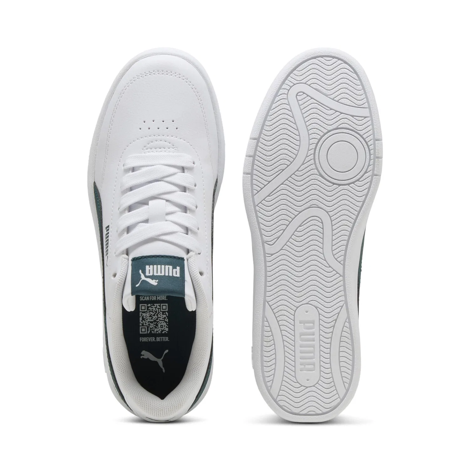 Детские кроссовки с классическим дизайном Court Classic Clean Puma, Цвет Weiss Grun — фото 4