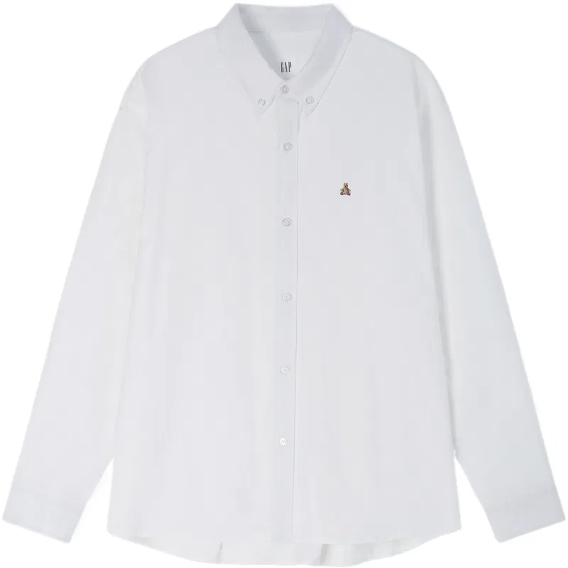 Рубашка с отложным воротником, GAP, White