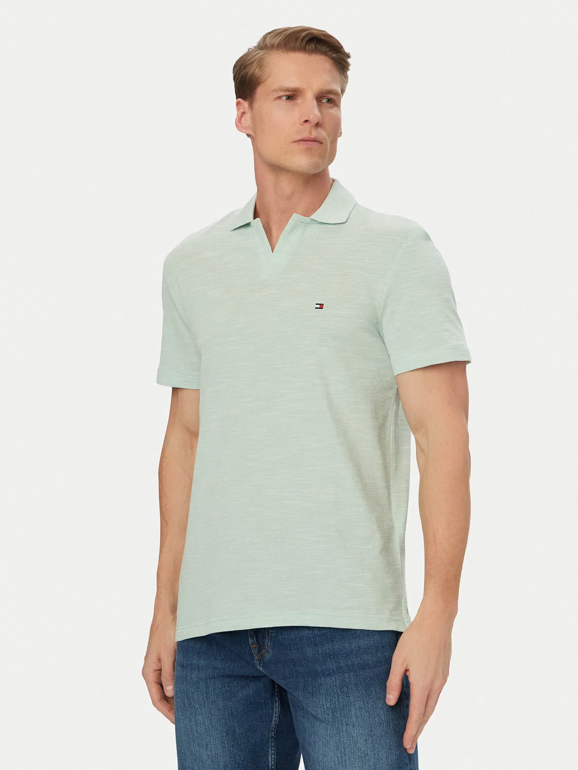 Мужское поло стандартного кроя Textured Oxford Pique Tommy Hilfiger, светло-зеленый