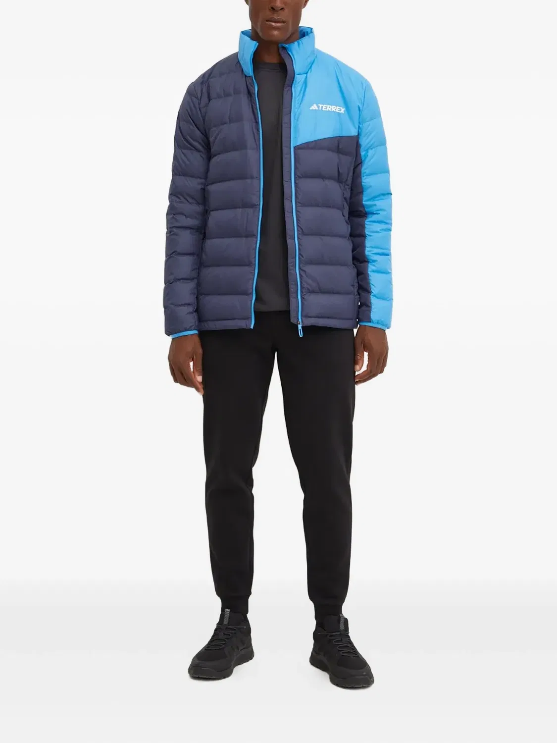 Куртка с двухцветным стеганым дизайном Adidas, синий — фото 2
