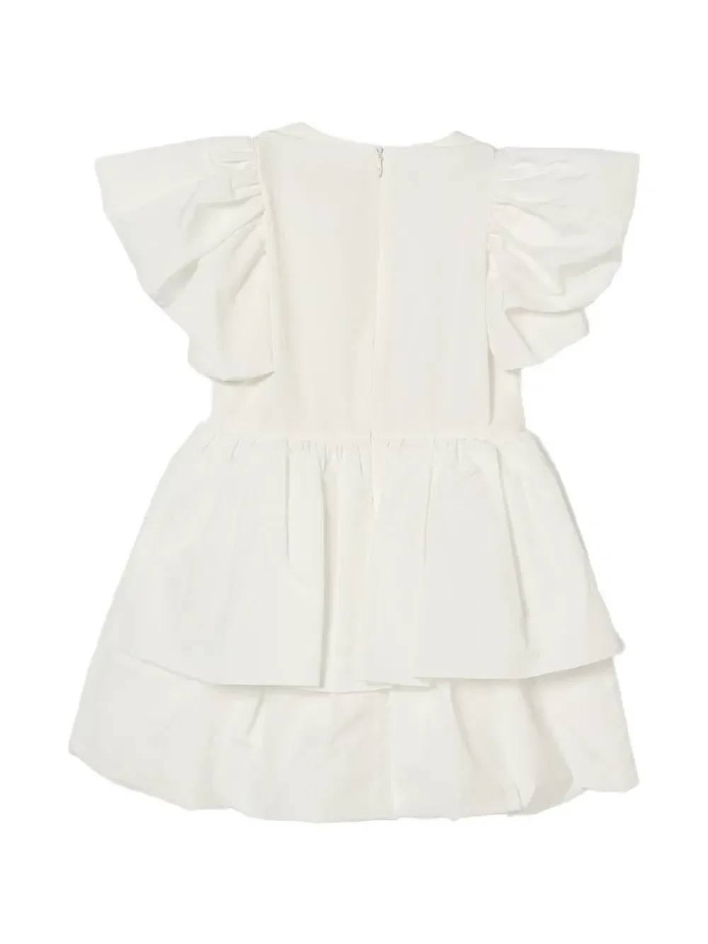 Ярусное платье с оборками Elisabetta Franchi Kids, белый — фото 2