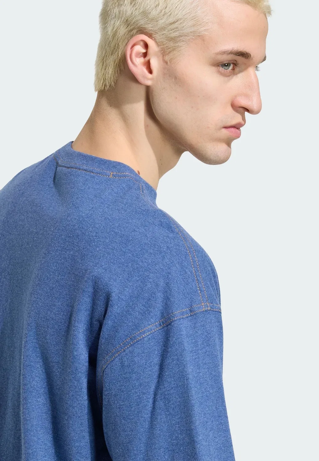 Футболка Ess с эффектом потертости - базовая футболка Adidas Originals, Crew Blue Mel — фото 4