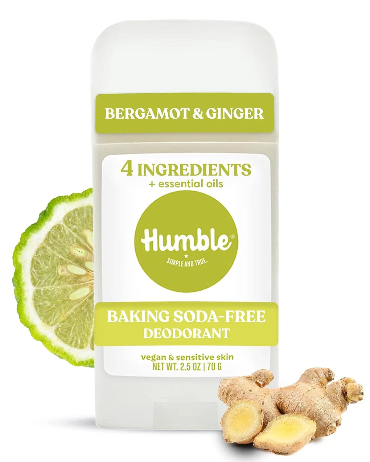 Дезодорант стик Bergamot and Ginger, HUMBLE BRANDS, 75 мл Humble Simple And True.