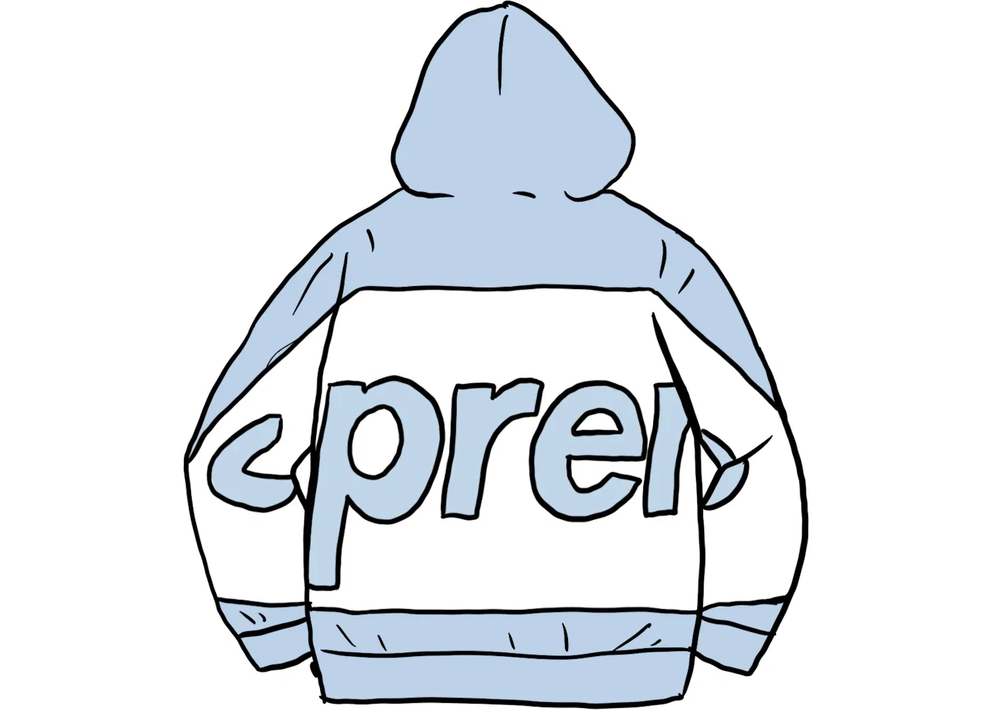 Мужской худи с принтом Hooded Sweatshirt Supreme, Light Blue
