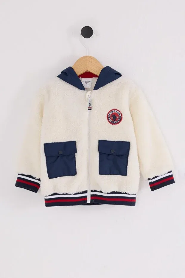 Детское пальто для девочек на молнии с капюшоном U.S. Polo Assn., Белый