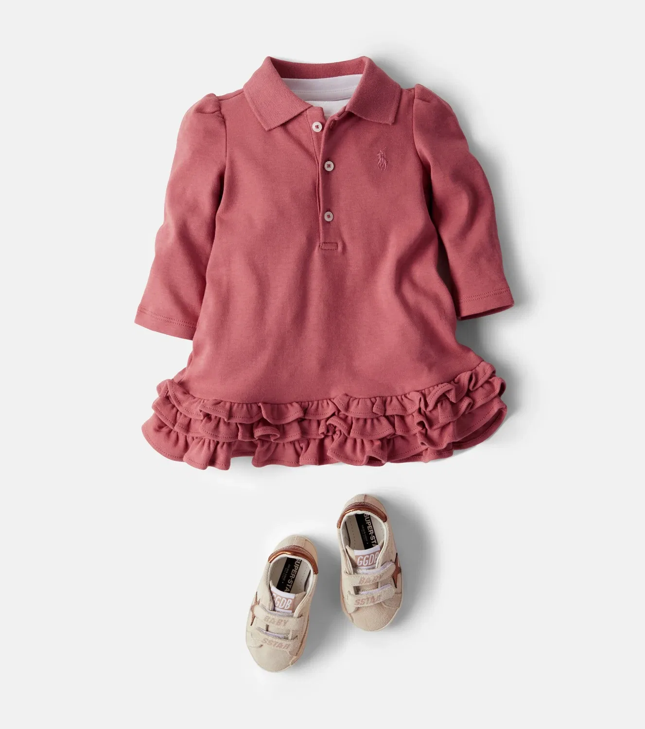 Платье хлопковое Polo Ralph Lauren Kids, розовый — фото 2