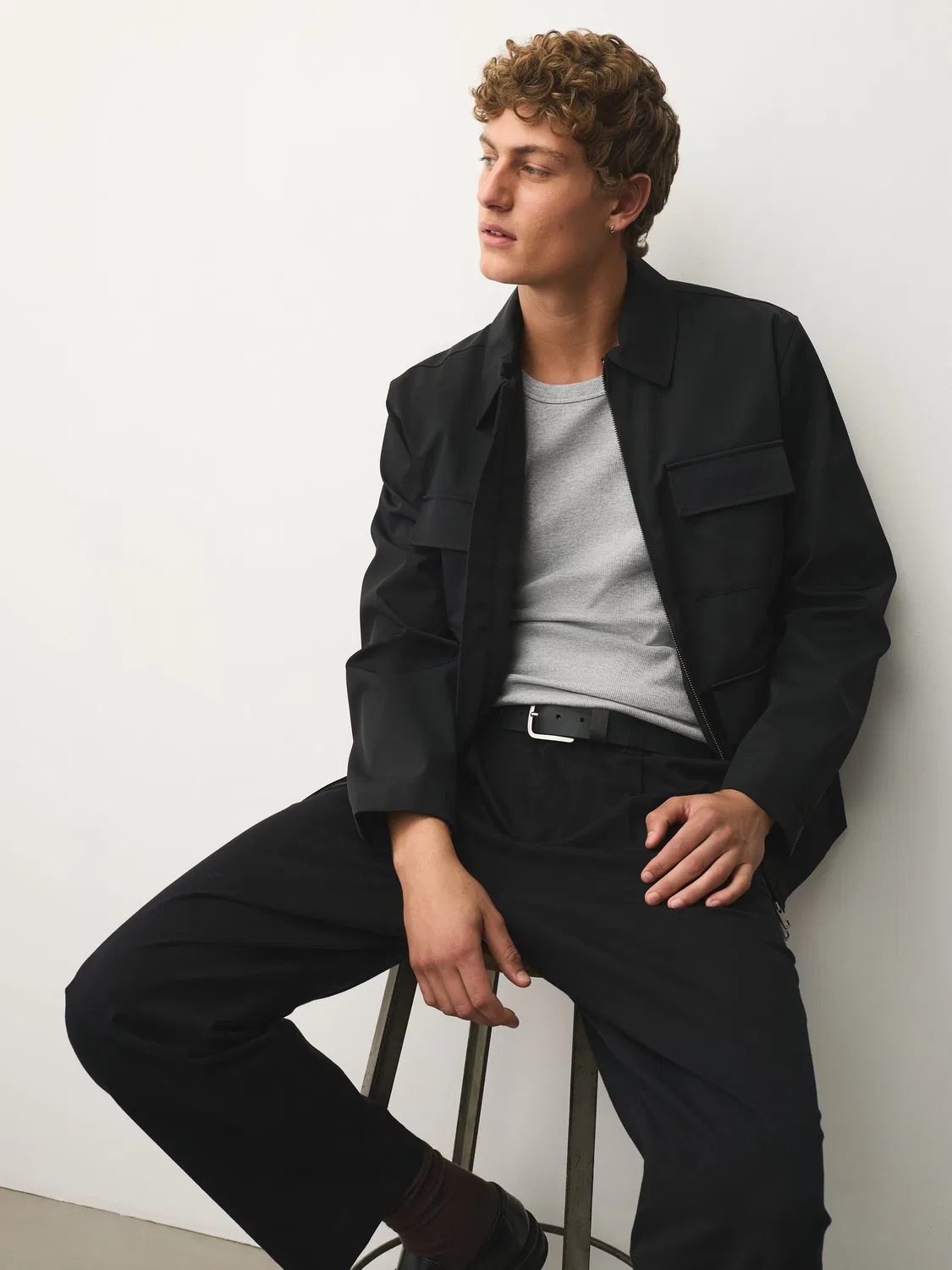 Жилет Slim Fit ребристый Next, серый меланж — фото 3