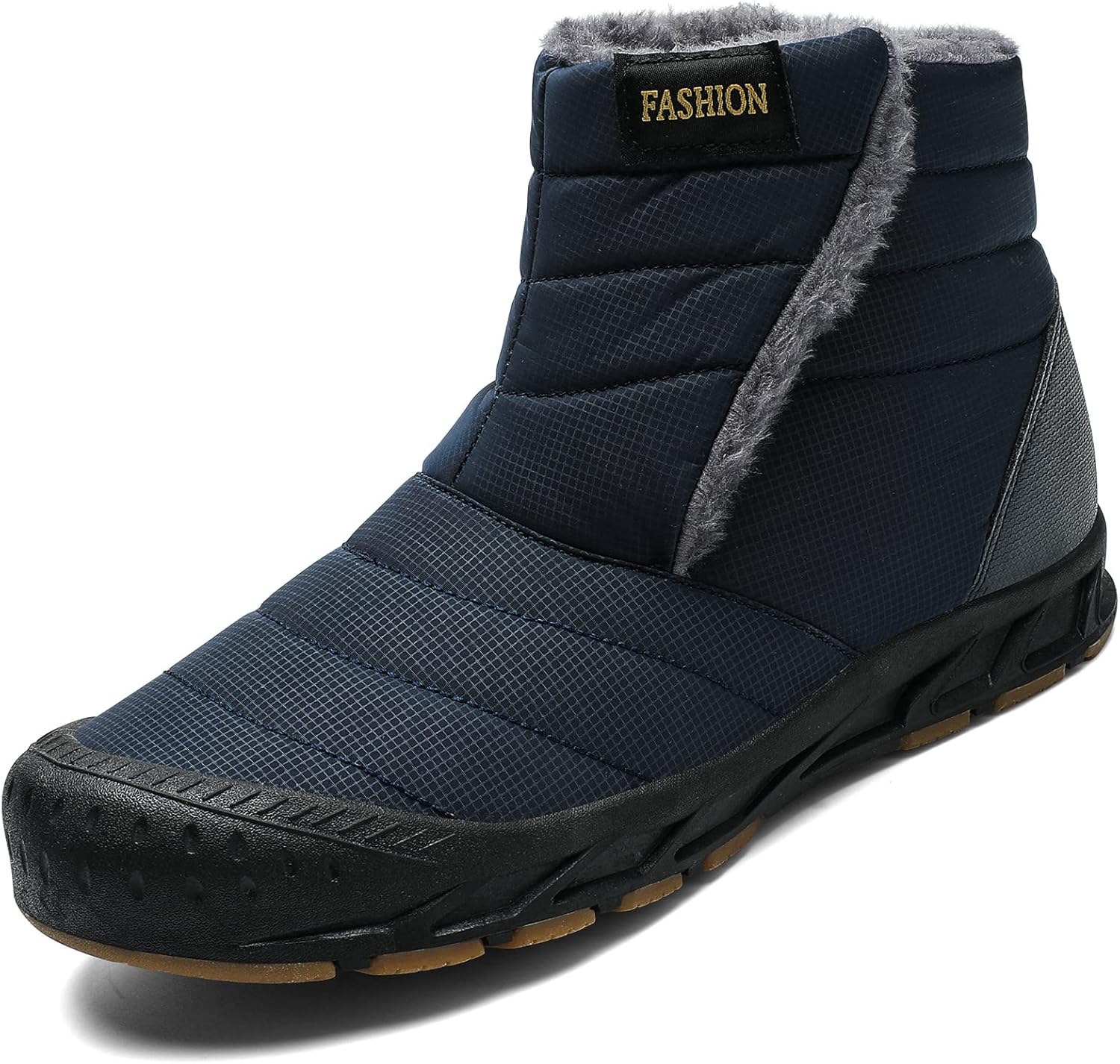 

Зимние мужские ботинки, снегоходные сапоги, высокие водонепроницаемые утепленные ботинки с меховой подкладкой, теплые противоскользящие ботинки для холодной погоды для активного отдыха на улице и повседневной носки Qacksv, темно-синий