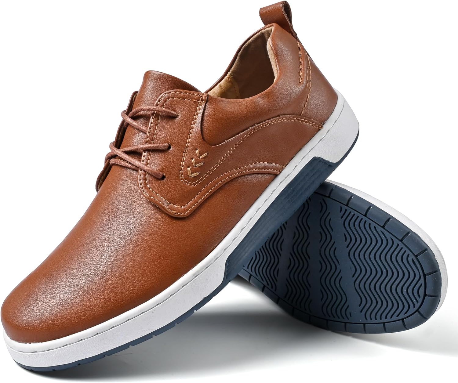 

Мужские повседневные туфли, модные кроссовки, удобные оксфорды для мужчин, кожаные туфли на шнуровке, повседневная обувь с плоской подошвой Maibusile, коричневый