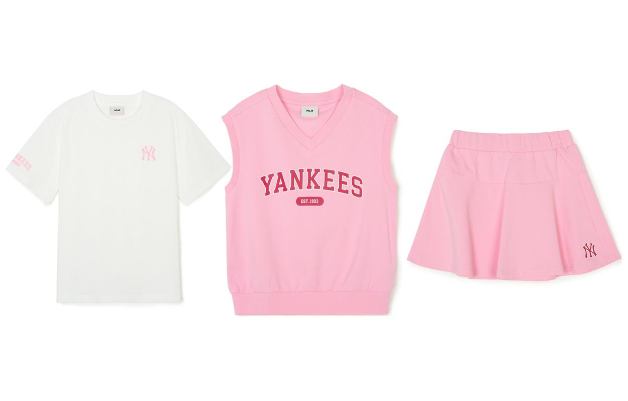 

Повседневная спортивная одежда 3 шт детская MLB, белый/розовый