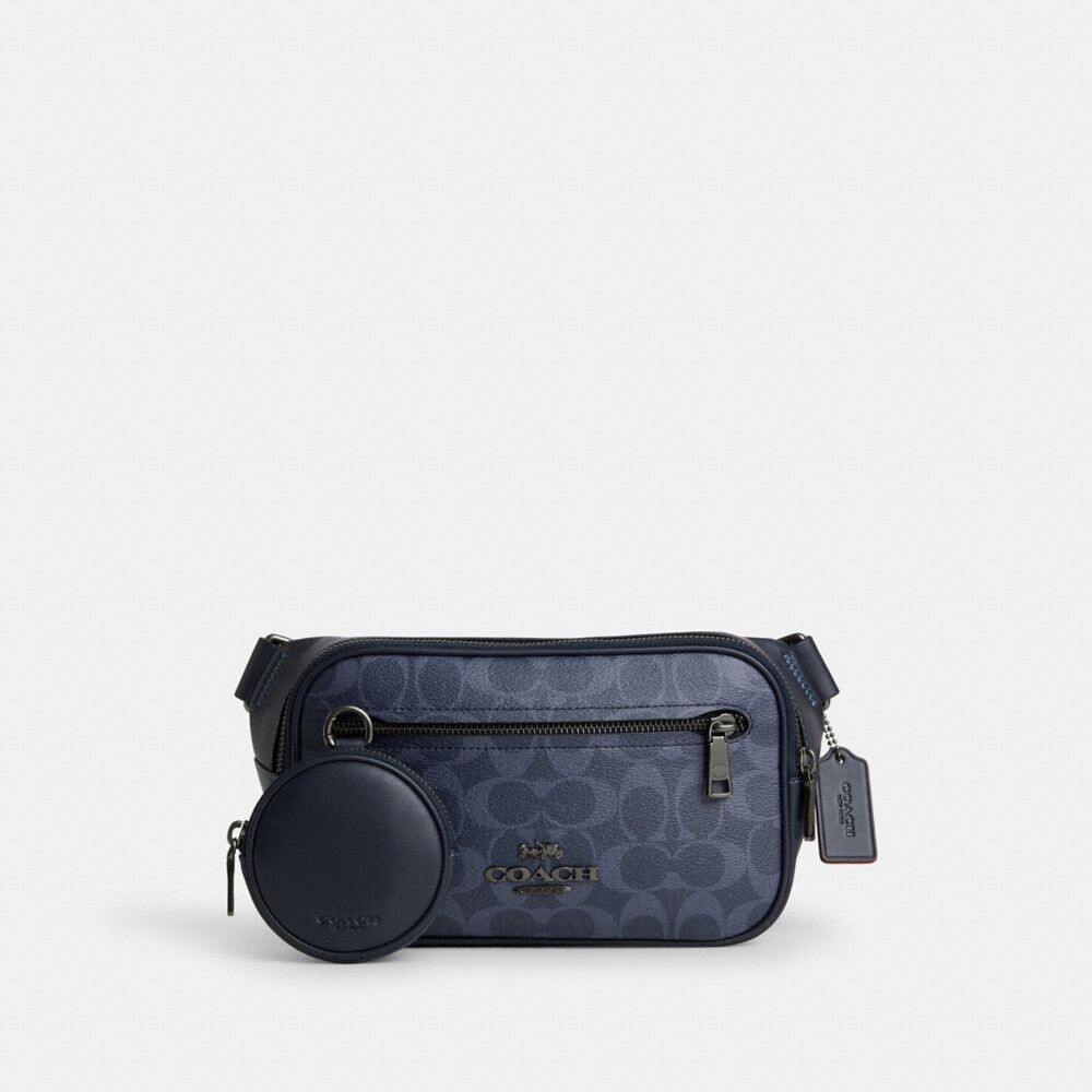 

Поясная сумка Элиас COACH, цвет gunmetal/denim/midnight navy