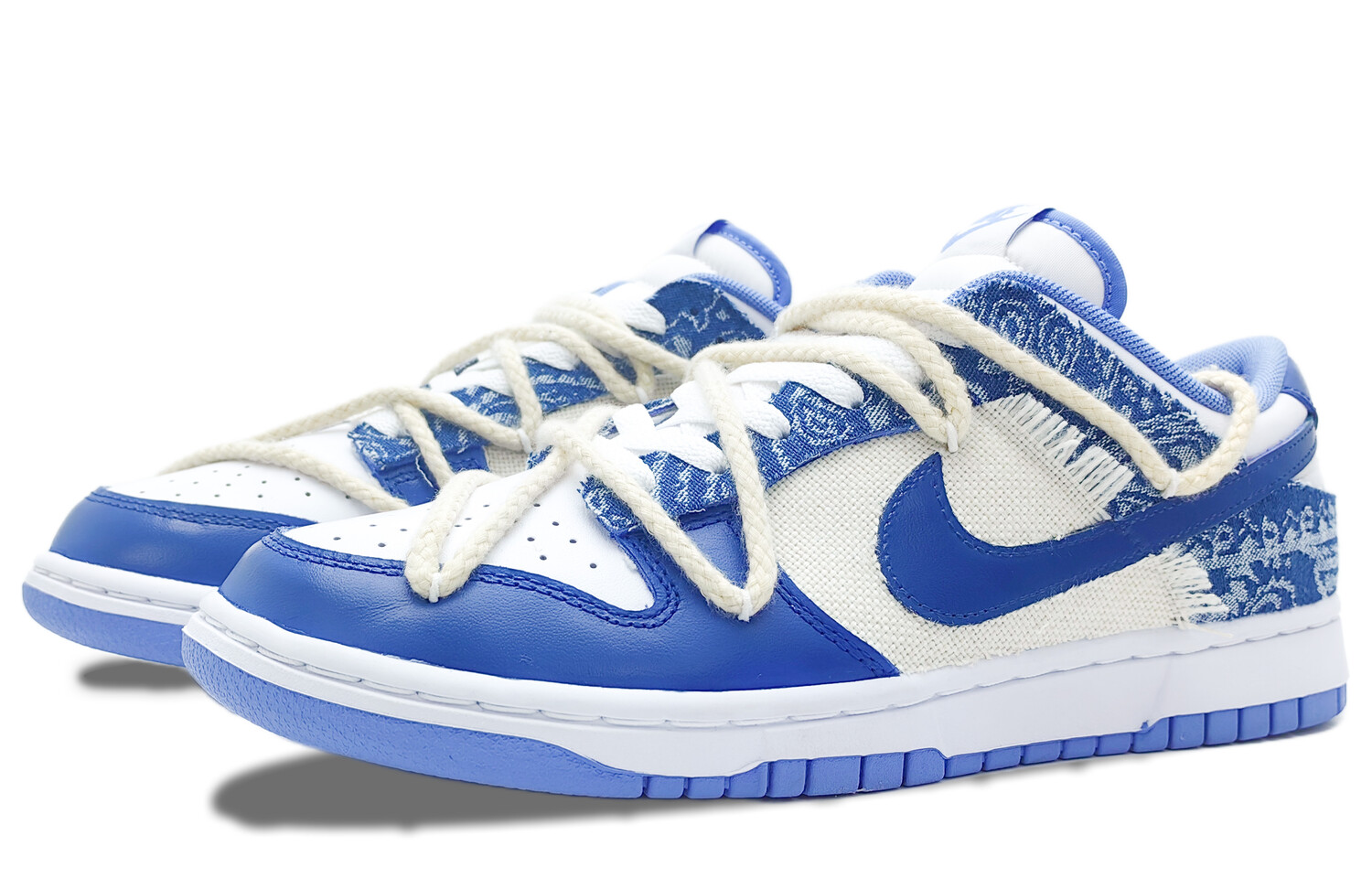 

Кроссовки Nike Dunk Skateboarding Shoes Unisex Low-top White/Royal Blue, белый/синий