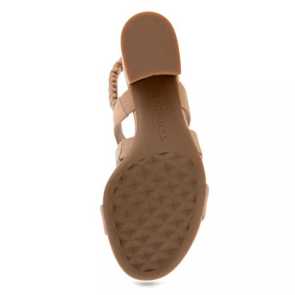 Женские босоножки Clarissa на блочном каблуке с открытой пяткой Aerosoles, цвет white leather — фото 4