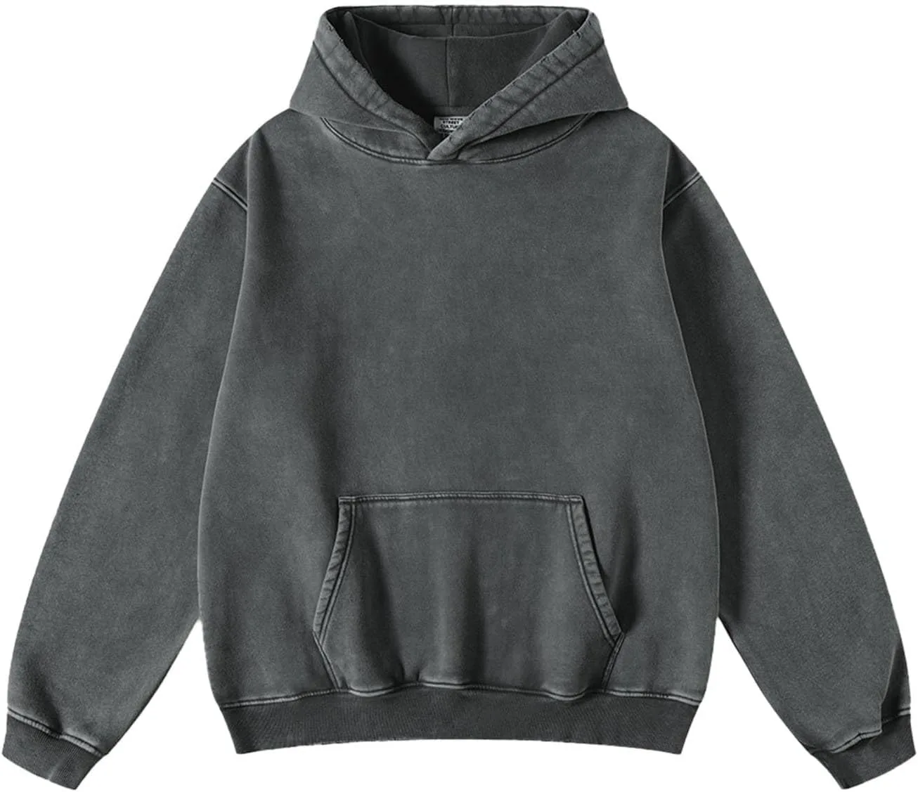 

Оверсайз худи для мужчин в винтажном стиле с эффектом кислотной стирки