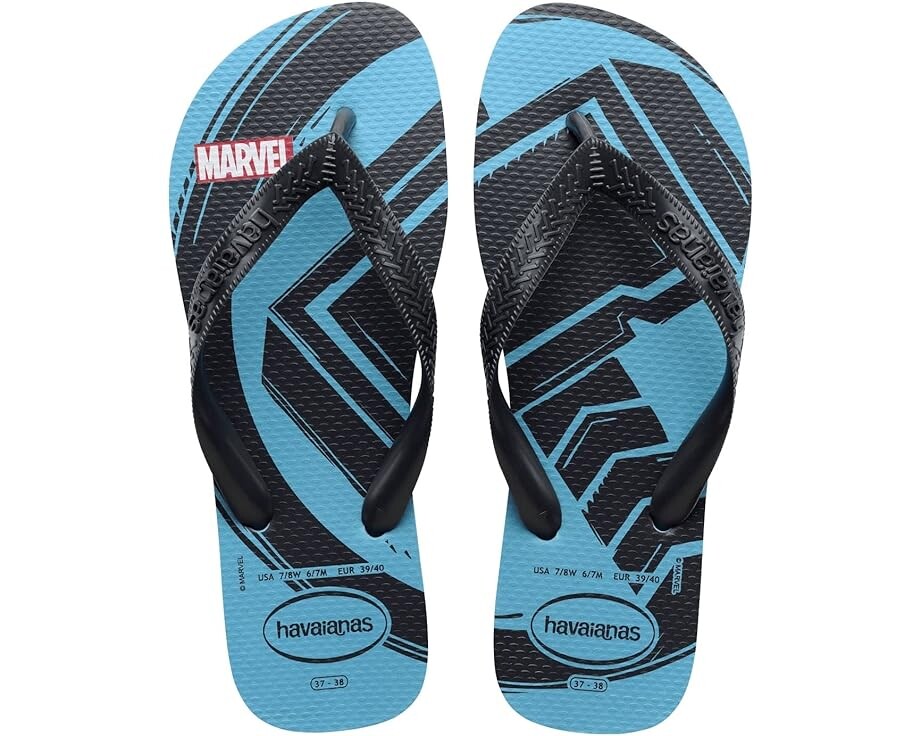 

Сандалии Havaianas Top Marvel Logomania Flip Flop Sandal, цвет Tranquility Blue