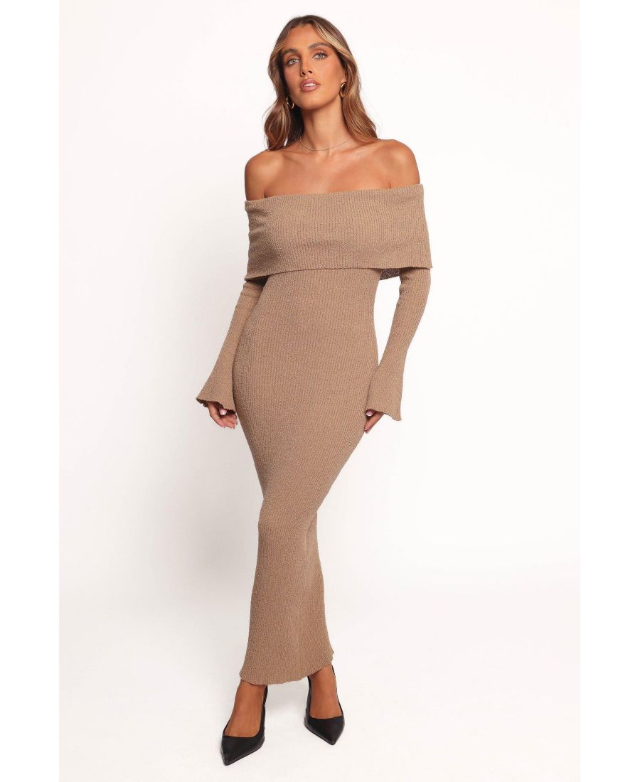 

Женское трикотажное платье Domitia с открытыми плечами Petal and Pup, Brown