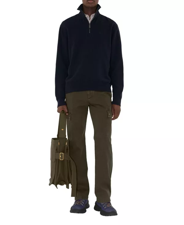 

Свитер с застежкой-молнией на четверть длины из смеси кашемира Burberry, синий