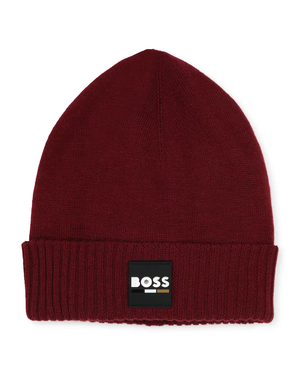 

Красная детская шапка из полиэстера BOSS Kidswear