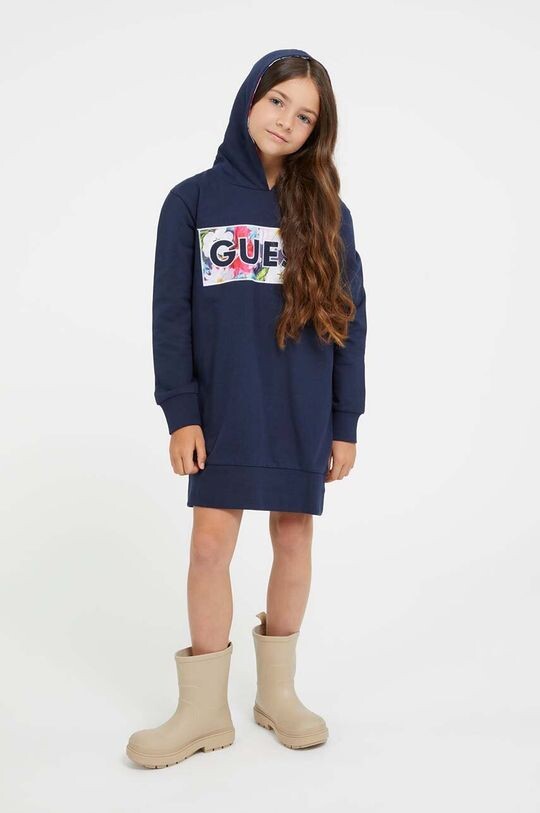 

Платье из хлопка для маленькой девочки Guess, темно-синий