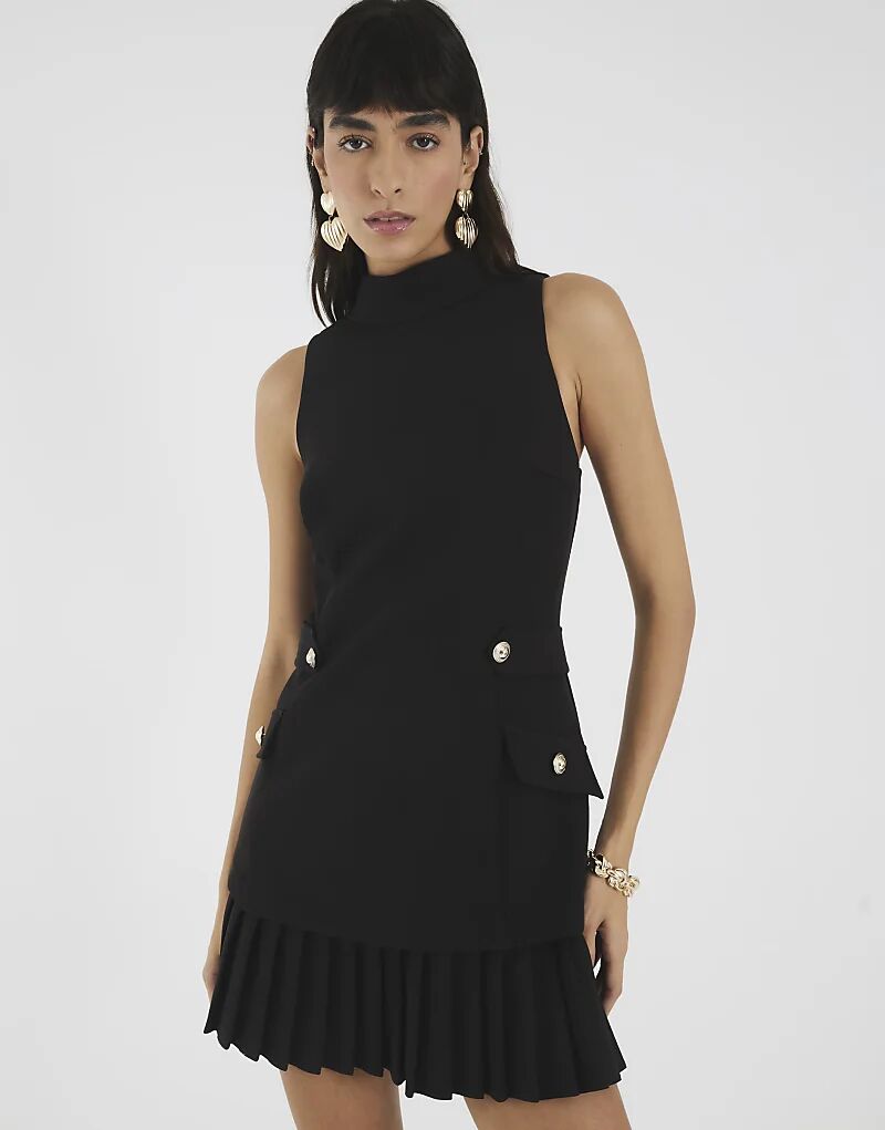 

Платье-мини River Island с плиссировкой черного цвета