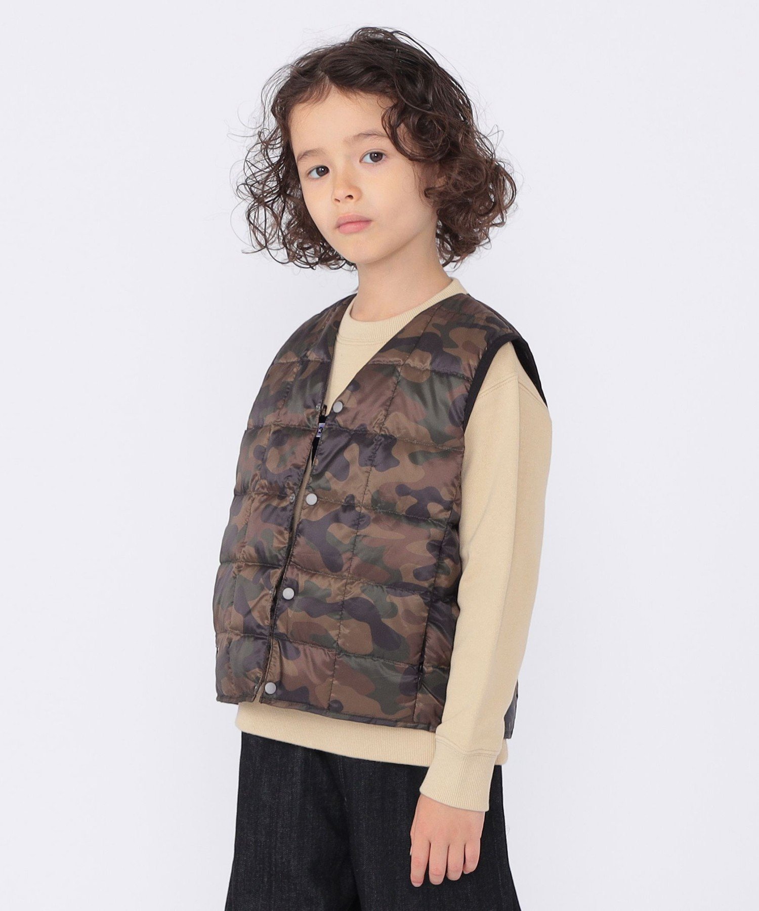 Размер: 100~150 см / Детский пуховый жилет Ships Kids, Dark Olive — фото 2