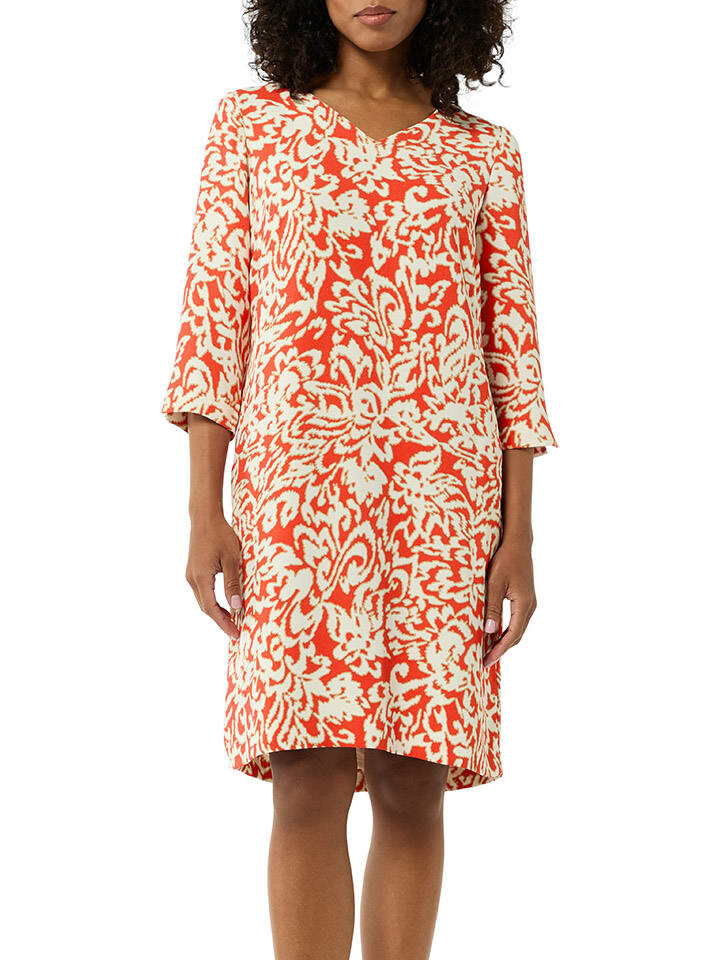 

Длинное платье comma, цвет orange/creme