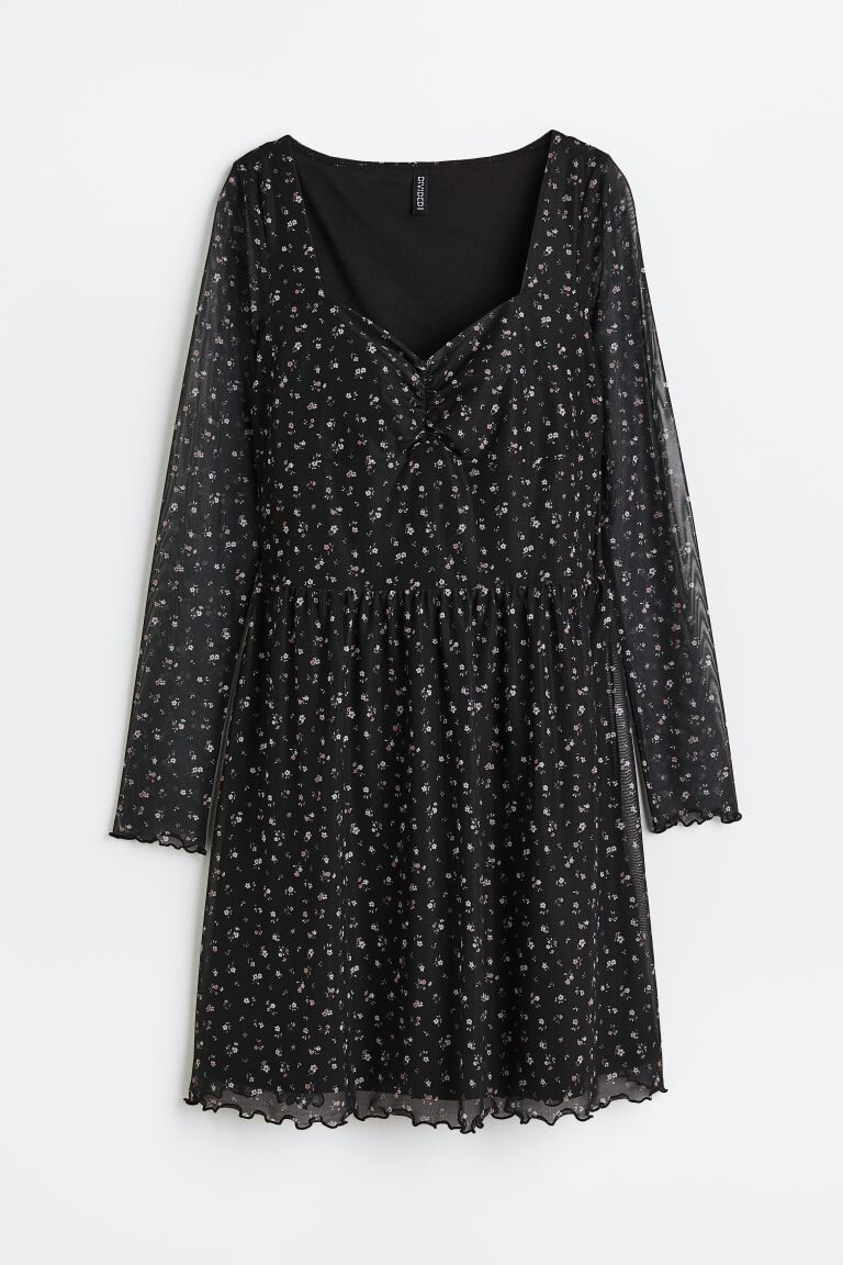 

Сетчатое платье H&M, черный