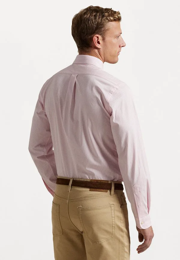 Рубашка из полосатого эластичного поплина, сшитая на заказ. Polo Ralph Lauren, Caramel Pink/White — фото 3