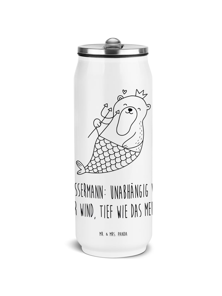 

Mr. & Mrs. Panda Спортивная бутылка для воды с астрологическим рисунком «Водолей» белого цвета