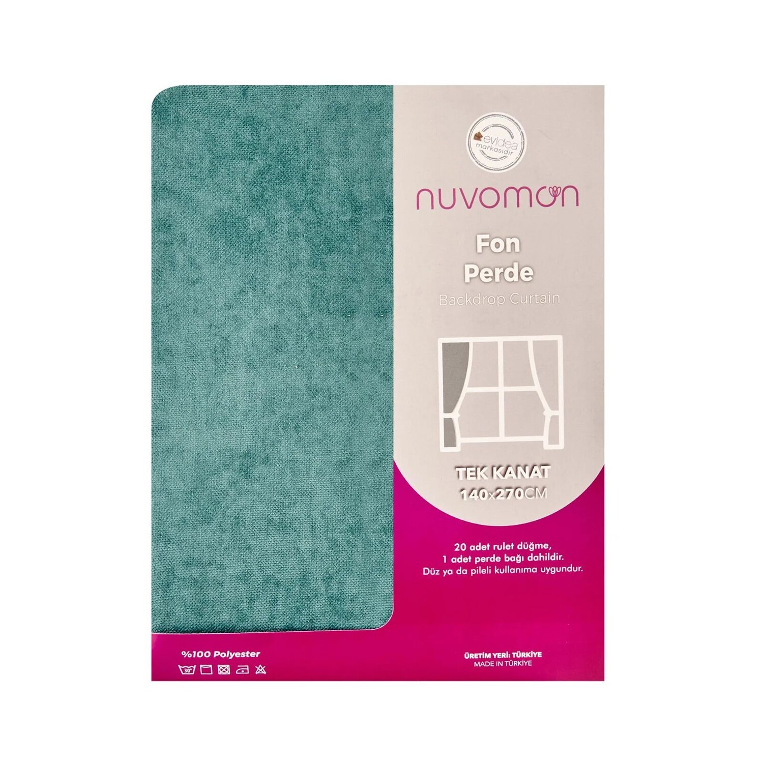 

Штора Nuvomon с перламутровым фоном - Масло - 140x270 см
