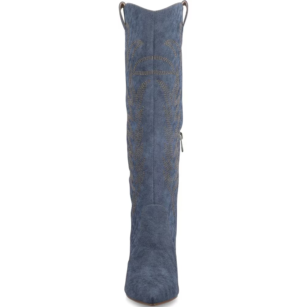 Сапоги в стиле вестерн от Ларами до колена Journee, цвет denim — фото 3