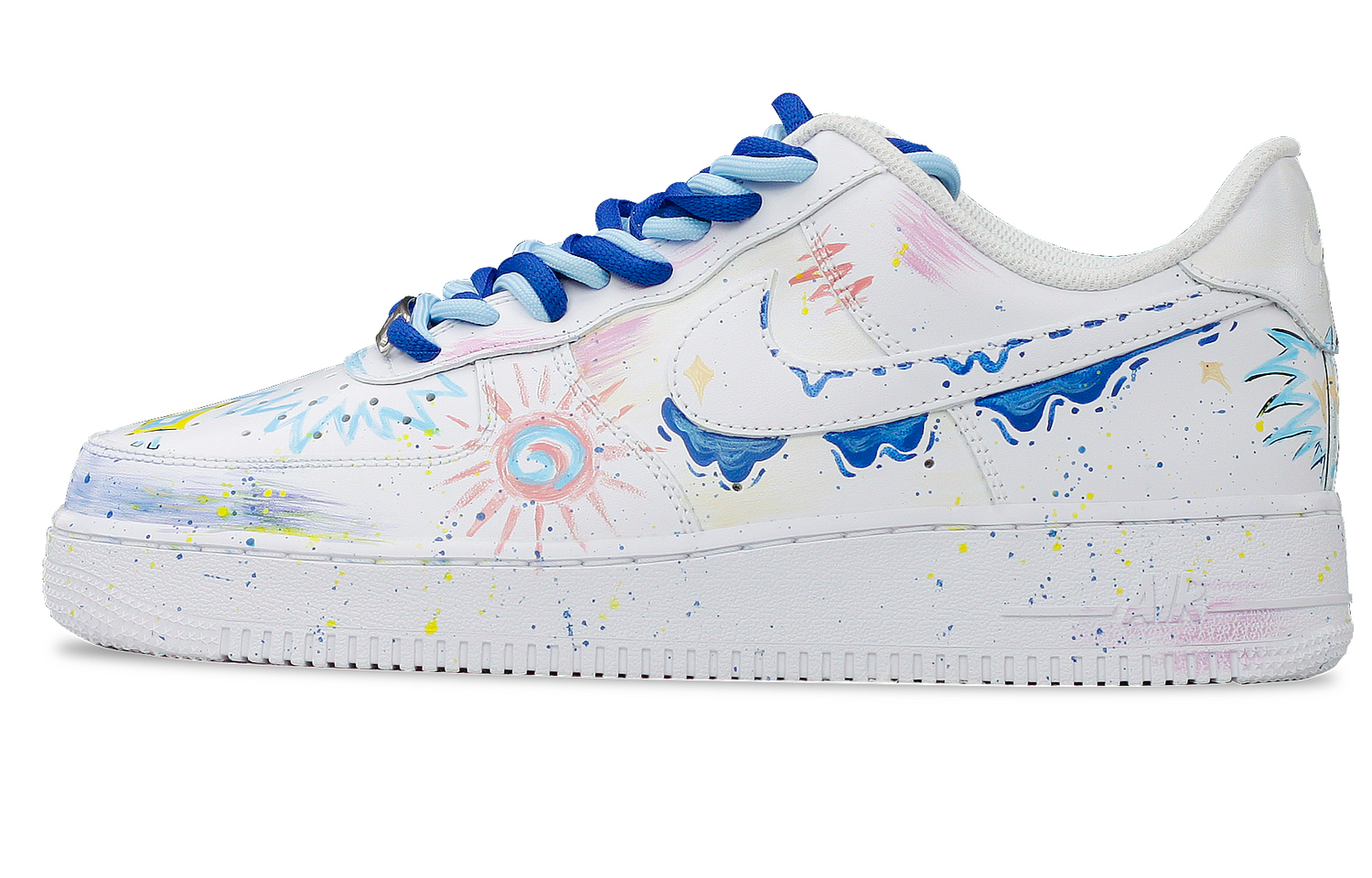 

Nike Air Force 1 Антискользящие износостойкие низкие скейтбордские кроссовки мужские бело-синие