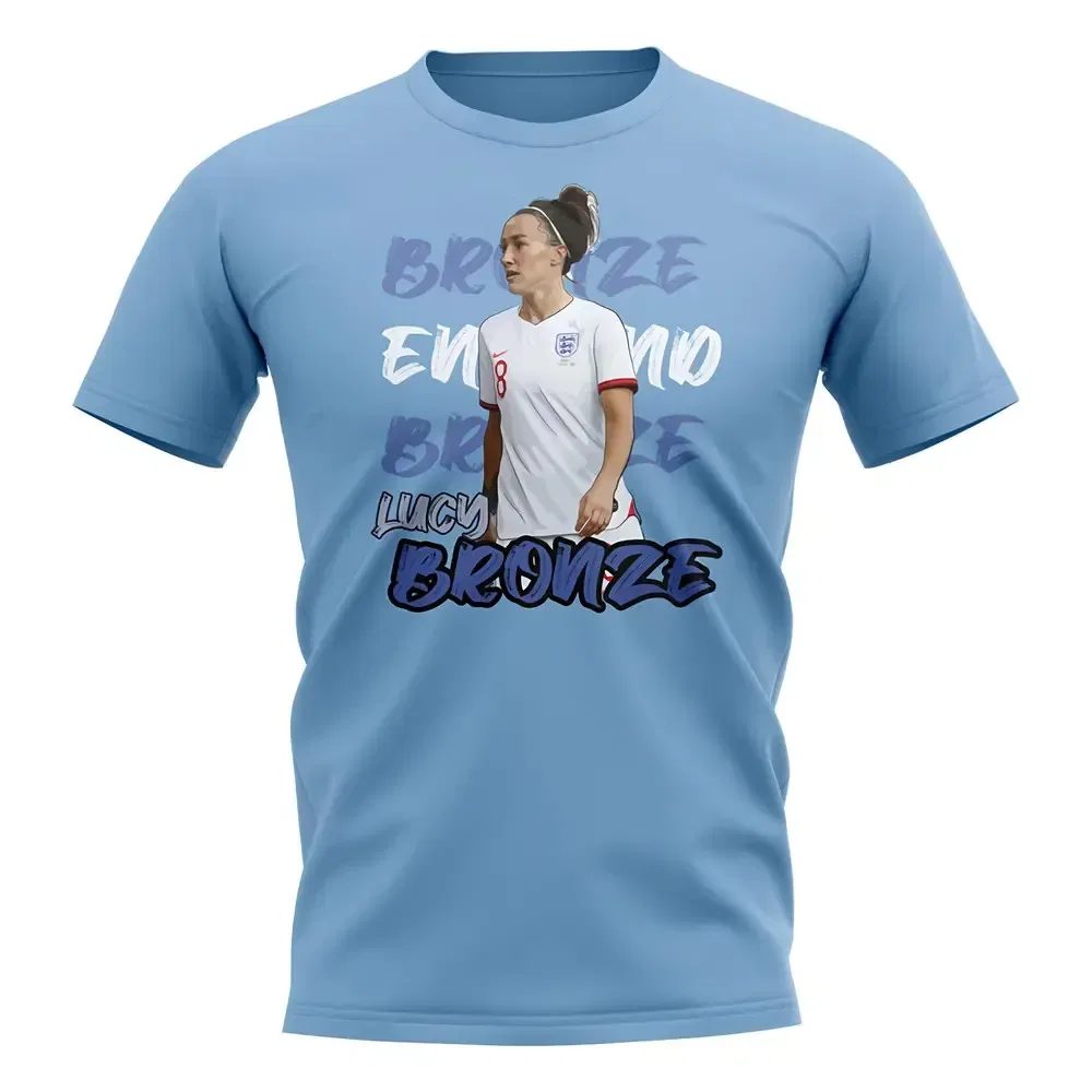 Футболка детская с принтом Lucy Bronze England, светло-голубой