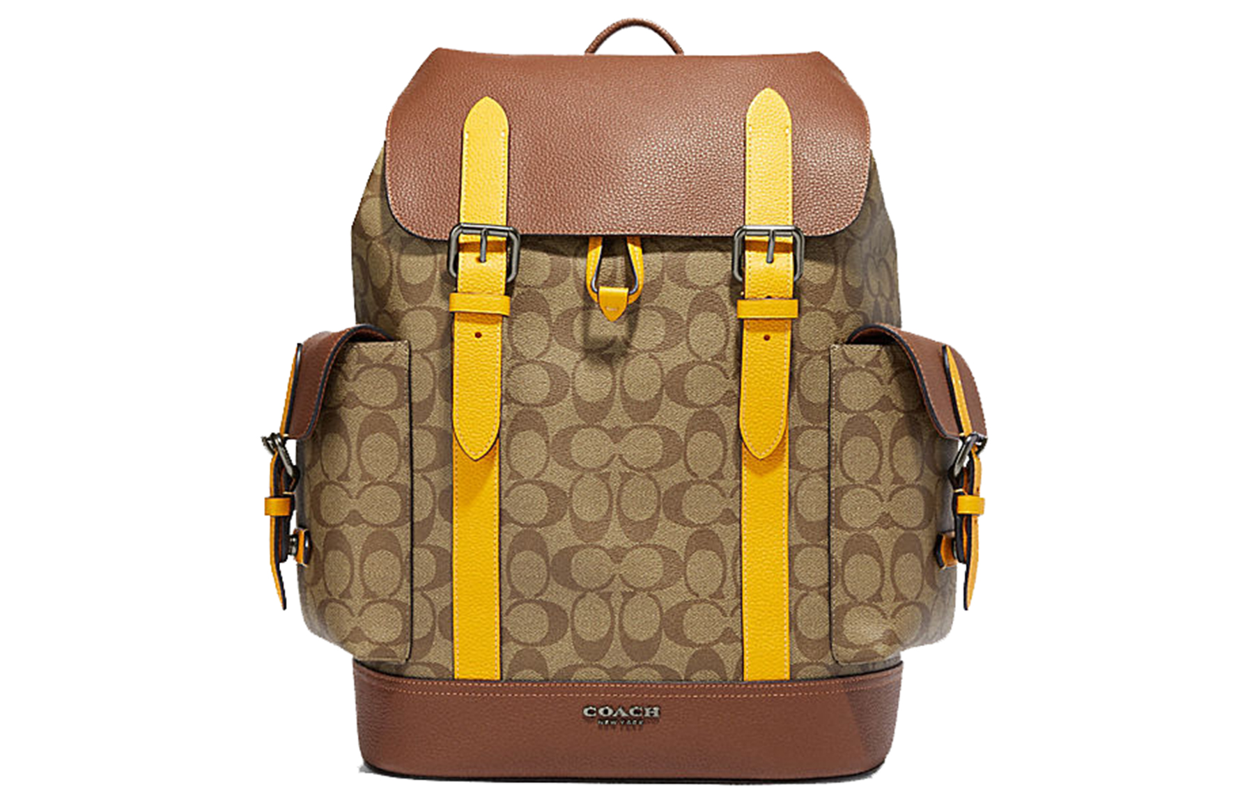 

COACH Рюкзак-туба Hudson из коровьей кожи и ПВХ, унисекс, коричневый