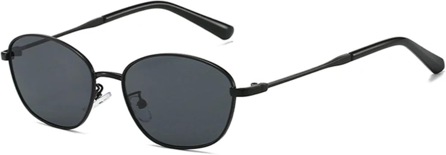 

Солнцезащитные очки с защитой от УФ-излучения UV400 для женщин и мужчин | Металлические очки «кошачий глаз» | для занятий спортом на открытом воздухе DSVIGF, Black Grey