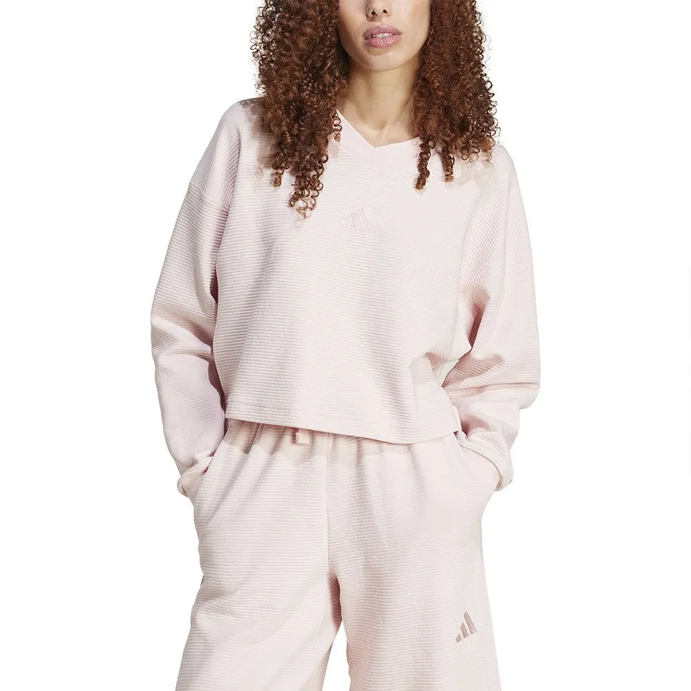 

Толстовка adidas All SZN Ribbed V Neck, розовый