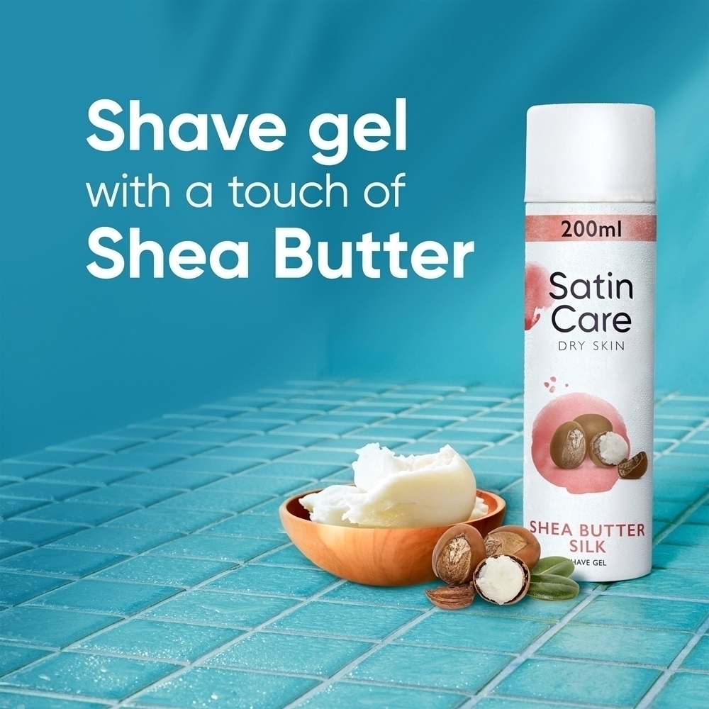 Гель для бритья Venus Satin Care для женщин Gillette, shea butter 200 мл — фото 3