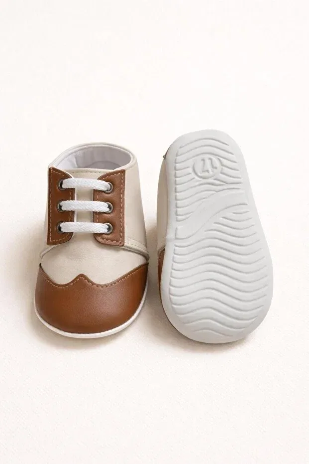 Детская обувь для первых шагов с гибкой подошвой Numix Baby Kids, Brown — фото 4