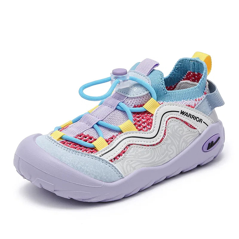 Детские повседневные кроссовки из текстиля и синтетической кожи Purple Rice Light Blue WARRIOR