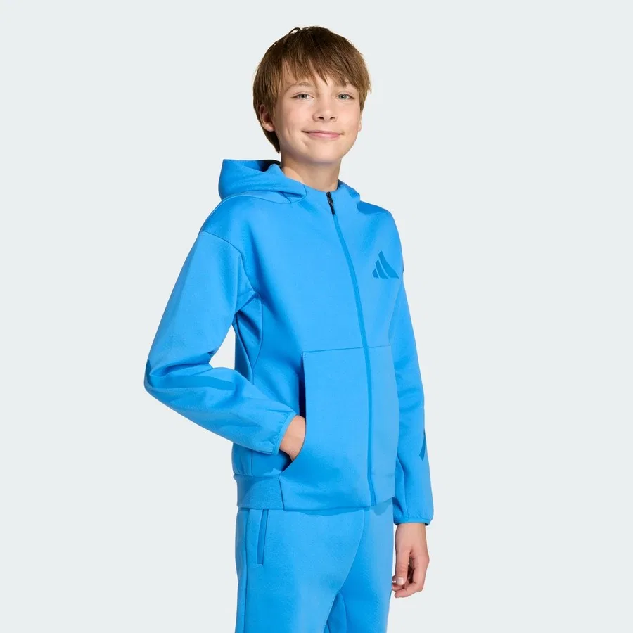 Детская куртка с капюшоном и молнией Z.N.E. adidas, Синий