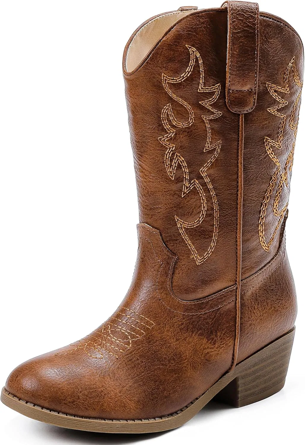 Детские сапоги для девочек с принтом Cowboy Boots for Girls Rhinestone Cowgirl Boots Little Big Kid LAURMOSA, Brown Embroidery