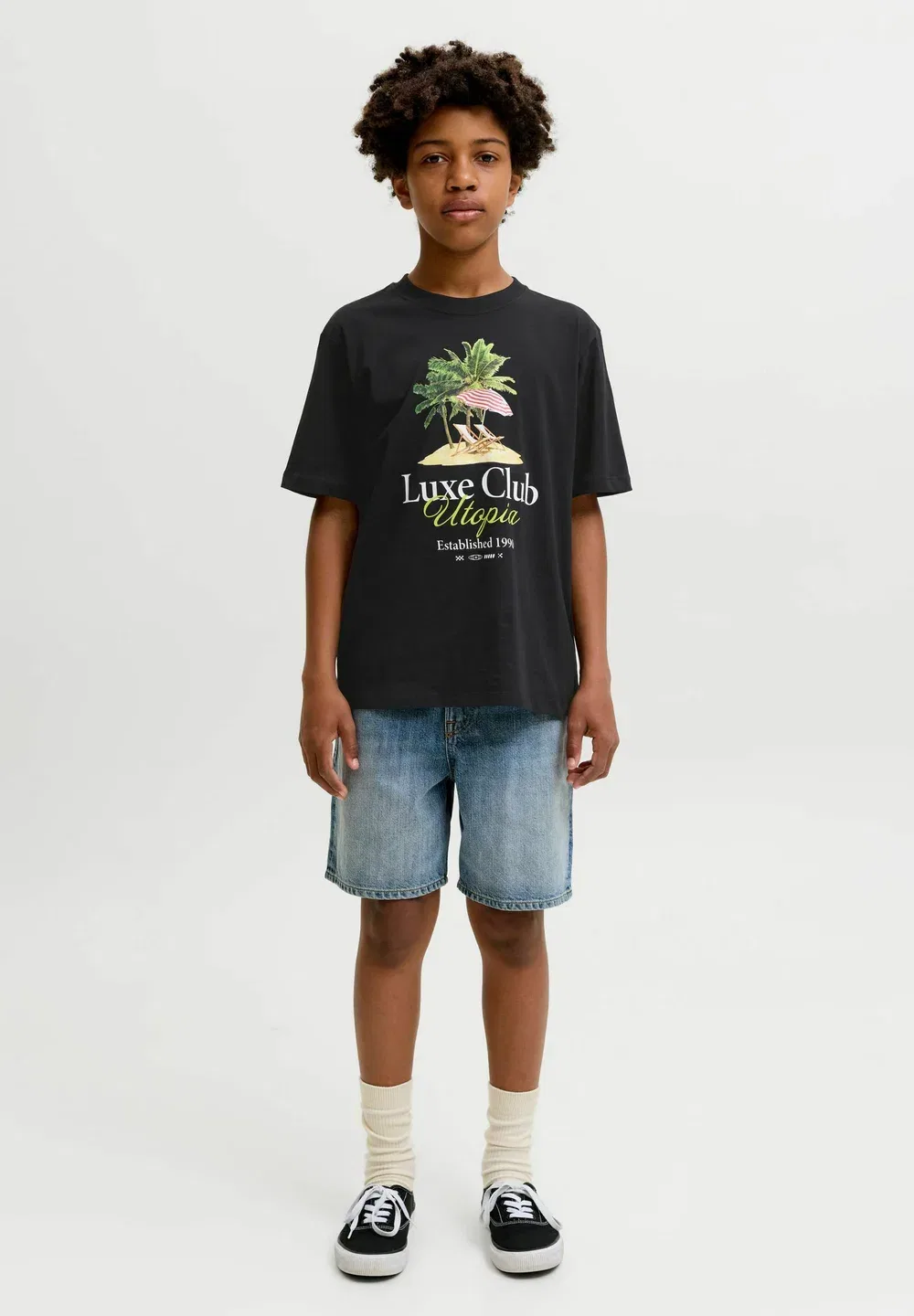 Детская футболка с принтом Jack & Jones Junior, Black