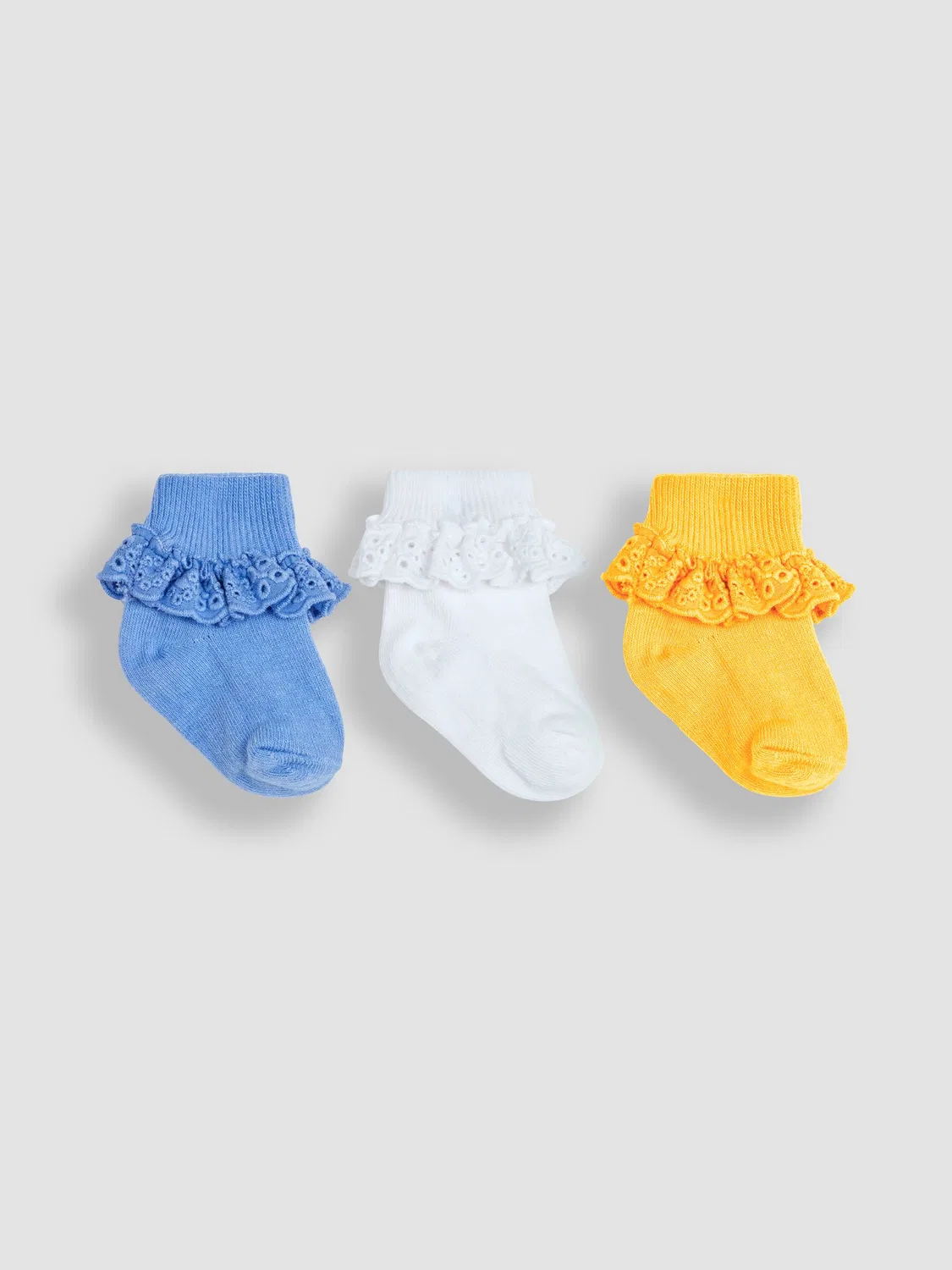 Носки детские с рюшами, 3 пары Jojo Maman Bébé, синий