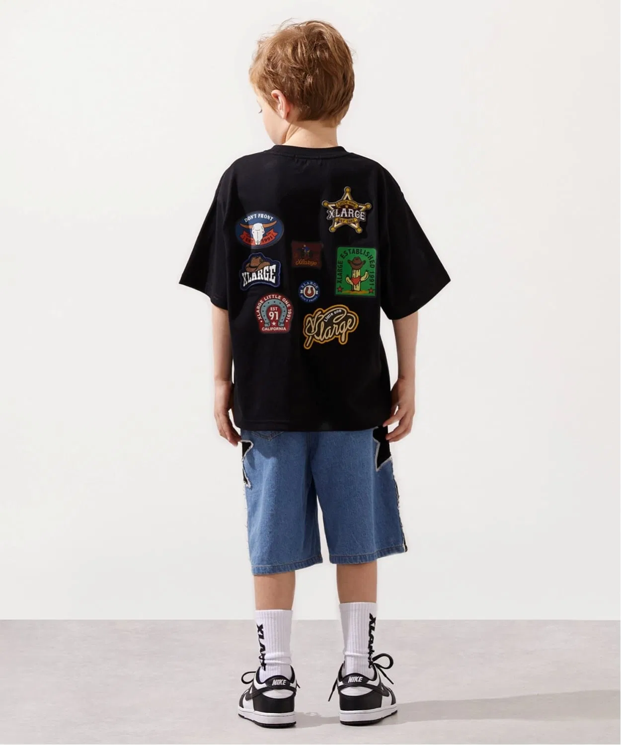 Детские джинсовые шорты с принтом XLARGE KIDS, Blue — фото 4