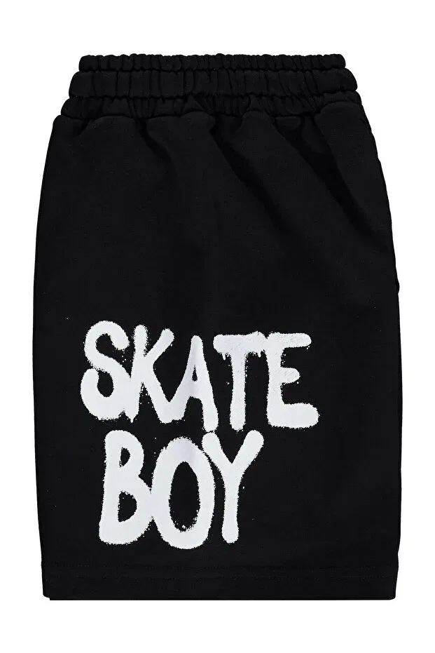 Детские шорты для мальчиков с принтом Skate Boy Printed Capri Civil Boys, Black — фото 3