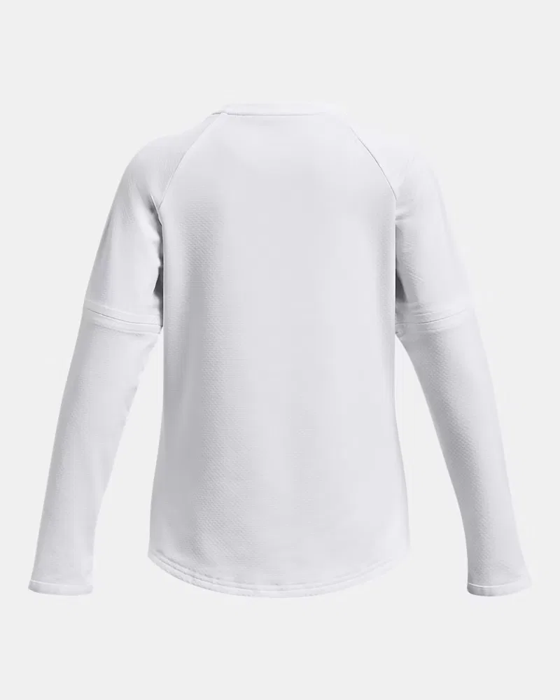 Свитшот теплый с отрезными рукавами UA Utility Waffle UnderArmour, White/Mod Gray — фото 2