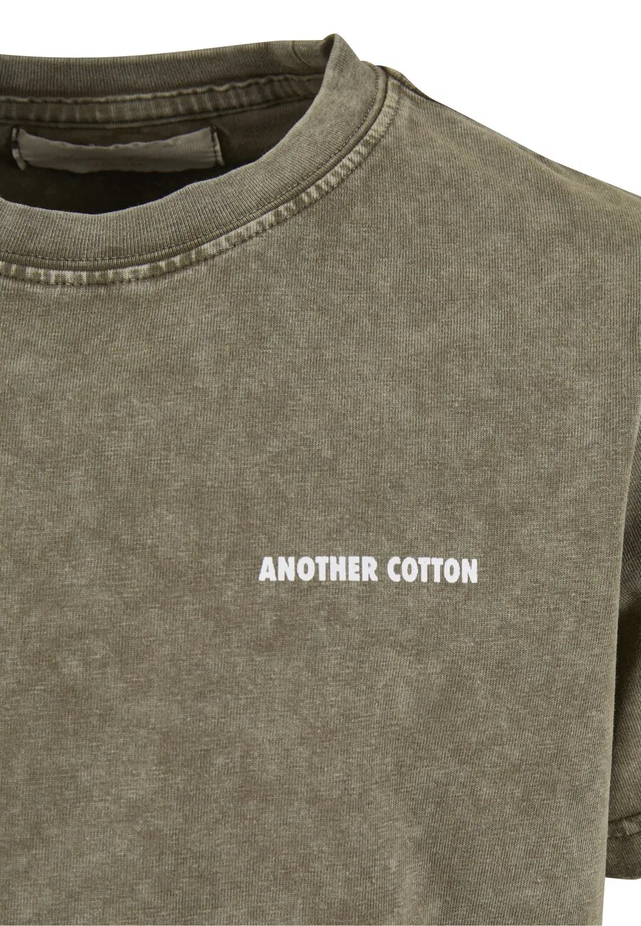 Хлопковая футболка "Outdoor Society" оливкового цвета Another Cotton Lab — фото 3