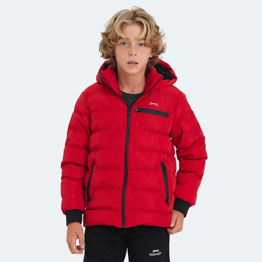 Детская куртка с капюшоном, ветрозащитная, модель CAPTAIN, Slazenger, Красный — фото 3