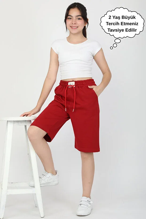 Детские шорты для девочек хлопковые Sportswear Asyakids Club, Red