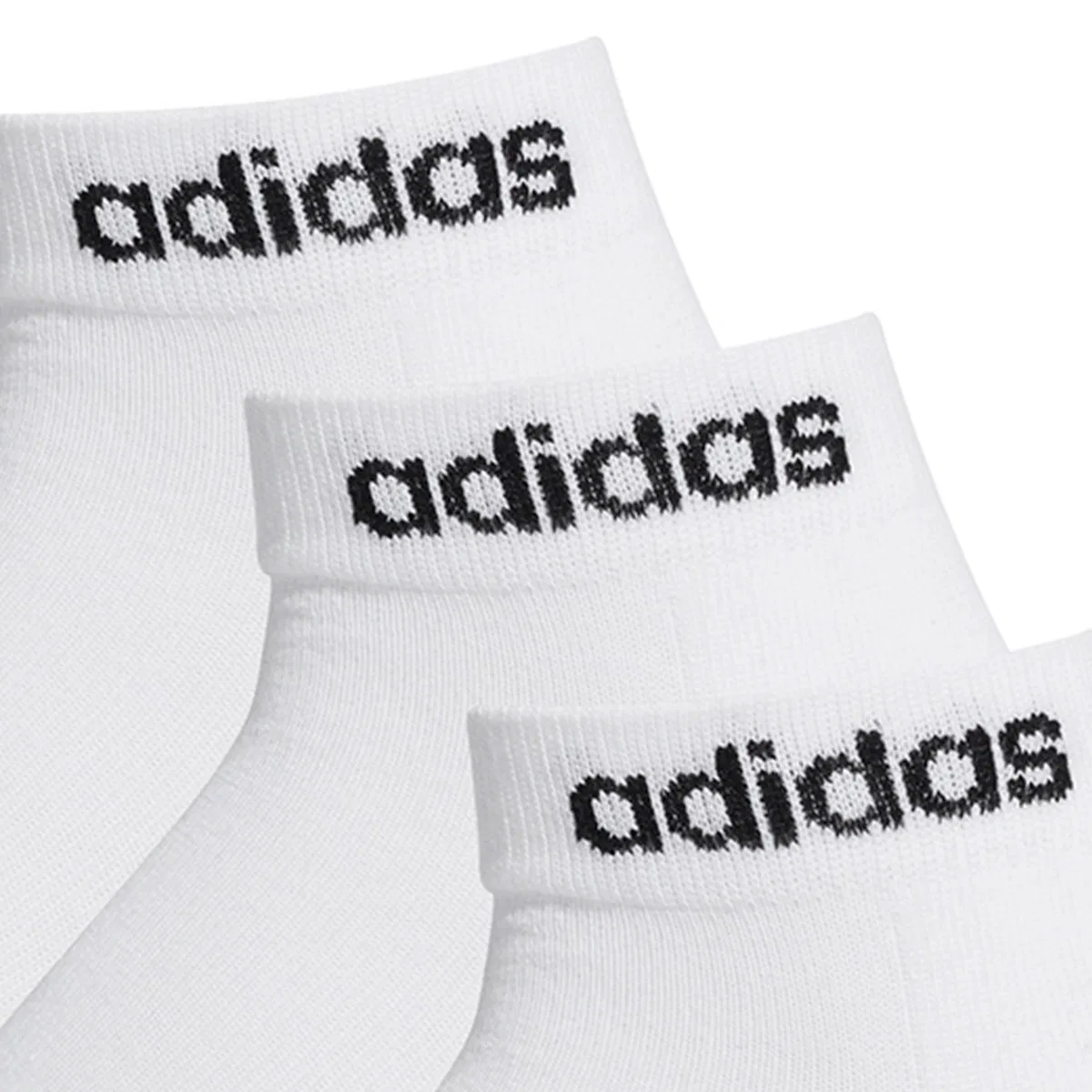 Детские носки-невидимки с логотипом Adidas, комплект из 6 пар, белые — фото 4